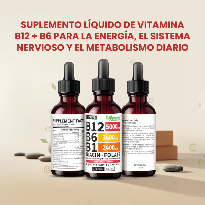 ¿Te sientes cansado todo el día? — recupera tu energía con vitamina B12+B6+B1 en gotas
