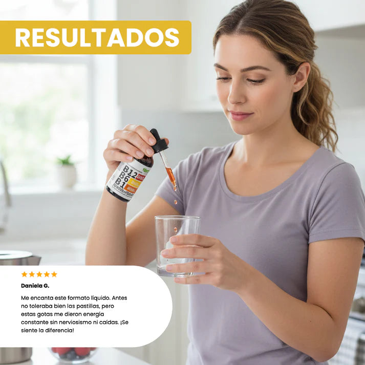 ¿Te sientes cansado todo el día? — recupera tu energía con vitamina B12+B6+B1 en gotas