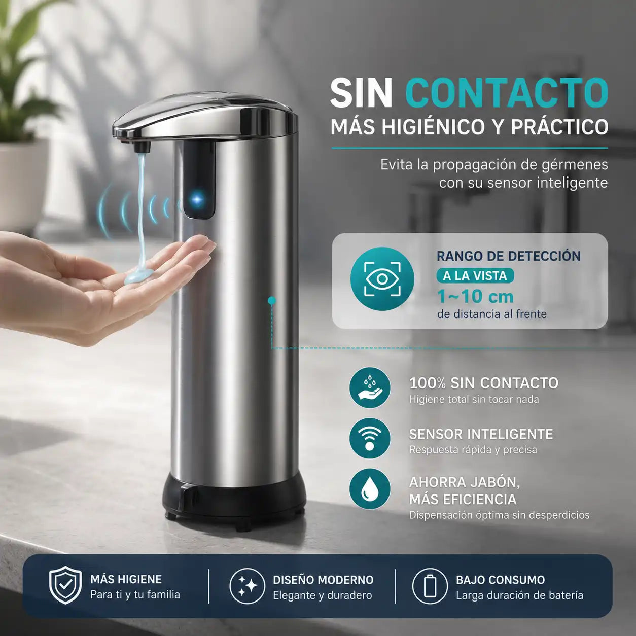 Dispensador de Jabón Sin Contacto - Higiene Inteligente