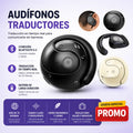 Auriculares traductores inteligentes: traducen más de 100 idiomas en tiempo real, ideales para viajes, negocios y reuniones. Incluyen asistente de voz e intercomunicador + ¡APP INCLUIDA GRATIS!