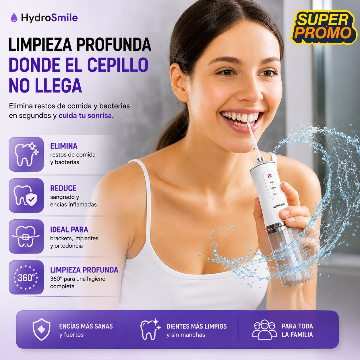 HydroSmile Pro™- ¡Dile adiós al sarro, al mal aliento y a las caries en solo semanas!