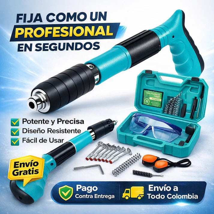 Pistola Remachadora de Clavos + Regalo 🎁Estuche con Guantes + Gafas Protectoras, compacta, potente y lista para usar desde el primer momento.