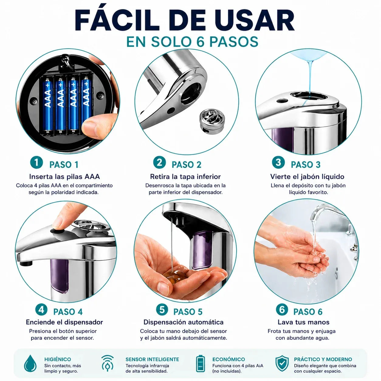 Dispensador de Jabón Sin Contacto - Higiene Inteligente